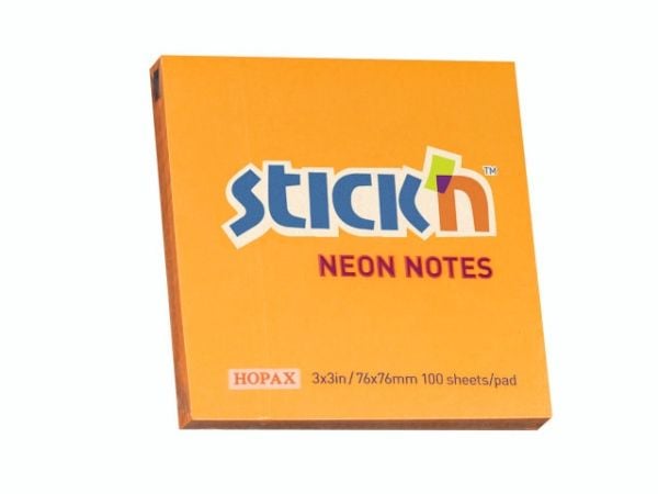 Notes, BNT Stick´n, Neon, orange, 76 x76mm - (12 stk.)