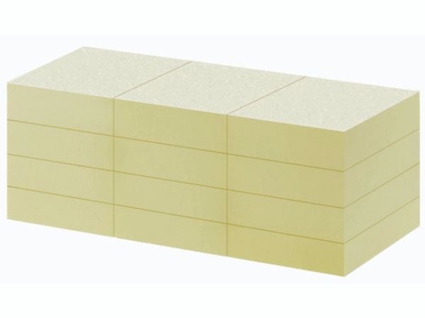 Notes Q-line Stick'N gul 38x50 mm - (12 stk./pakke)