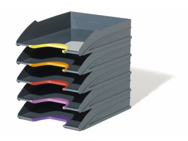 Durable VARICOLOR, Plast, Antrasitt, Flerfarget, C4, Letter, 5 stykker