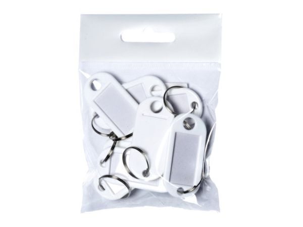 Nøglebrikker plast PET hvid - (10 stk.)