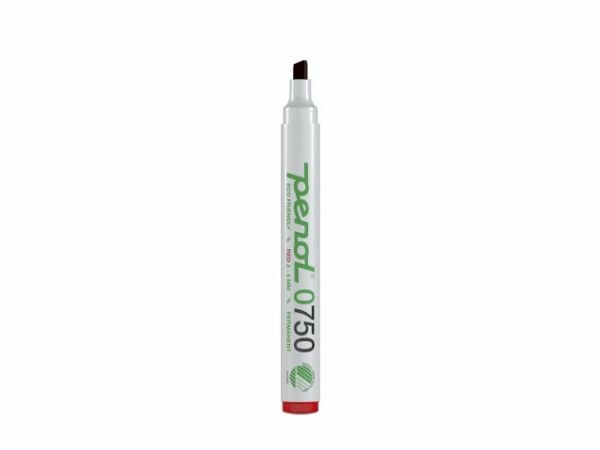 Marker Penol 0750 rød 2-5mm skå spids permanent - (10 stk.)