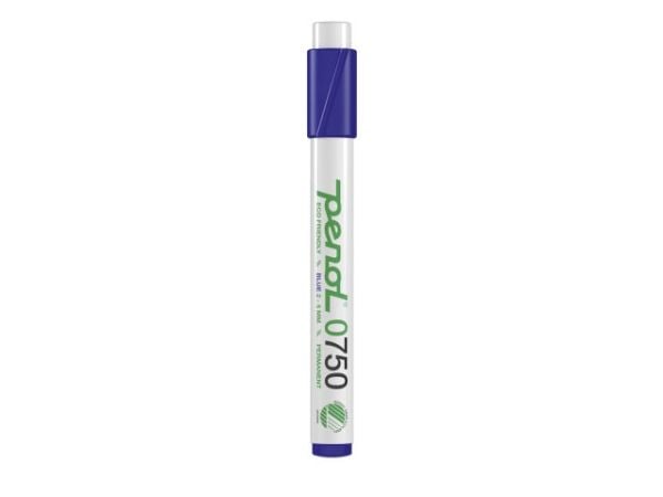 Marker Penol 0750 blå 2-5mm skå spids permanent - (10 stk.)