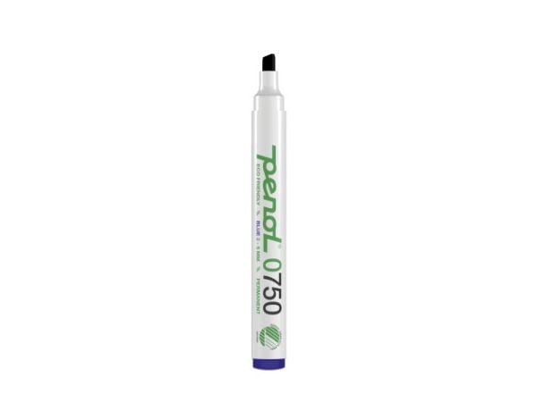Marker Penol 0750 blå 2-5mm skå spids permanent - (10 stk.)