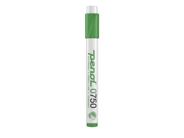 Marker Penol 0750 grøn 2-5mm skå spids permanent - (10 stk.)