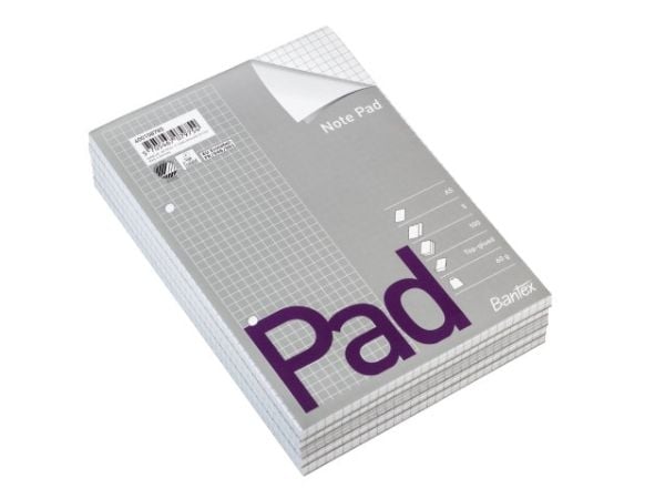 Standardblok, Bantex, Squared, A5, hvid 148x210mm, 60g/m2 - (5 stk.)