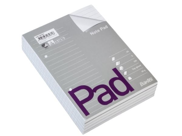 Standardblok, Bantex, Standard pad, A5 hvid, 148x210mm, 60g/m2 - (5 stk.)