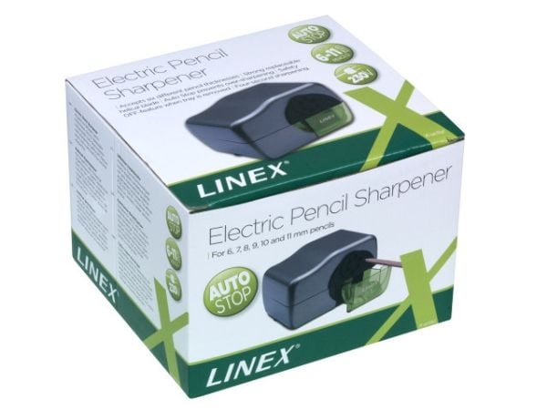 Blyantspidser, Linex Elektrisk, med 6 huller, grå