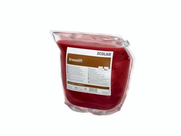ECOLAB KitchenPro Greaselift - Rengjøringsmiddel/fettfjerner - væske - plastpung - 2 L - profesjonell - konsentrert