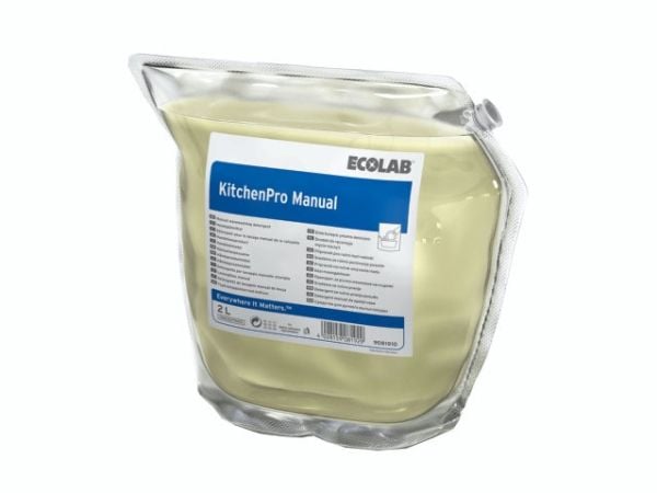 ECOLAB KitchenPro Manual - Vaskemiddel - væske - plastpung - 2 L - profesjonell - konsentrert (en pakke 2)