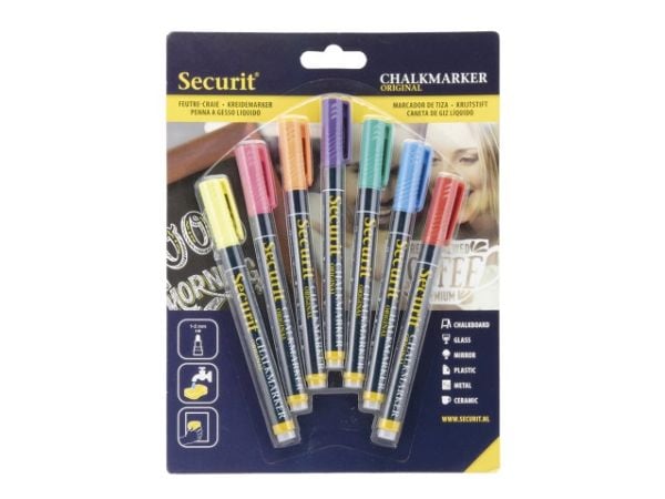 Securit Original SMA100, Blå, Grønn, Oransje, Rosa, Rød, Fiolett, Gult, 7 stykker