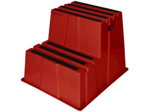 TWINCO TWIN 6700 - Safety step - 2 trinn - arbeidshøyde: 0.5 m - polyetylen med høy tetthet - rød