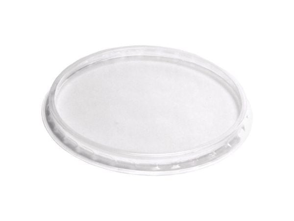 Låg t/plastbakke, Færch, 10-250, Rund Ø 105, højde 8 PP, transparent, pakke a 100 stk Fødevaregodken