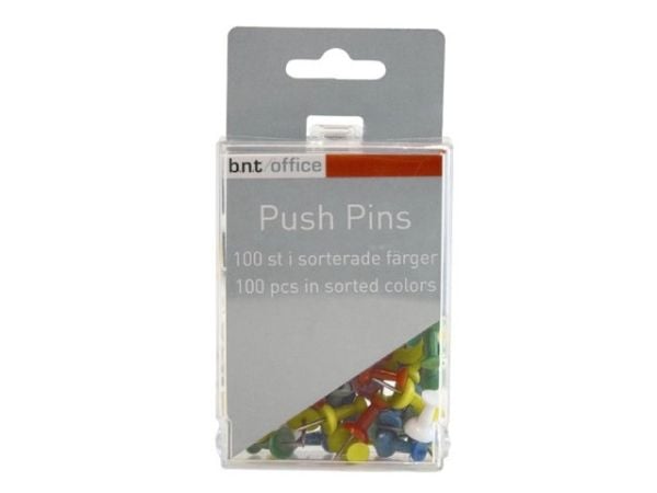 Markeringsnåle Push Pins ass. farver - (100 stk.)