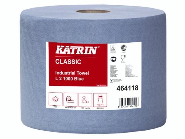 Industriaftørring Katrin® 464118, blå, pakke a 2 stk.