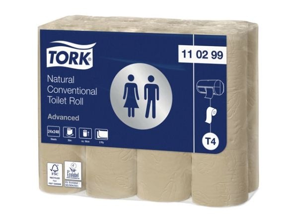Toiletpapir Tork T4 Advanced 2-lags Natur - (24 ruller)