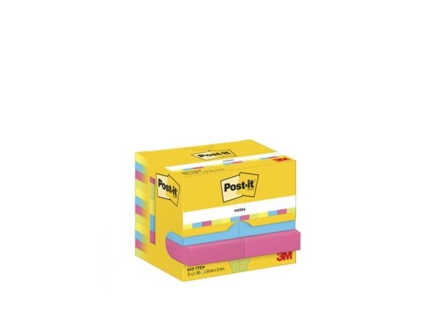 Post-It 653TFEN, firkant, Flerfarget, Papir, 38 mm, 51 mm, 100 ark