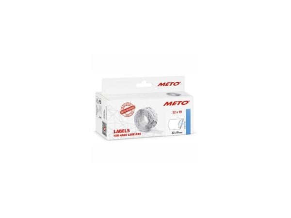Prisetiket, Meto, Køl/Frys 32x19mm hvid, pakke a 5 stk