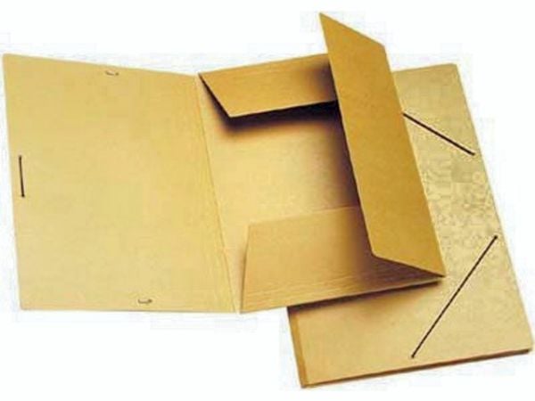 Dokumentmappe m/3 klapper og elastik brun A4 - (20 stk.)