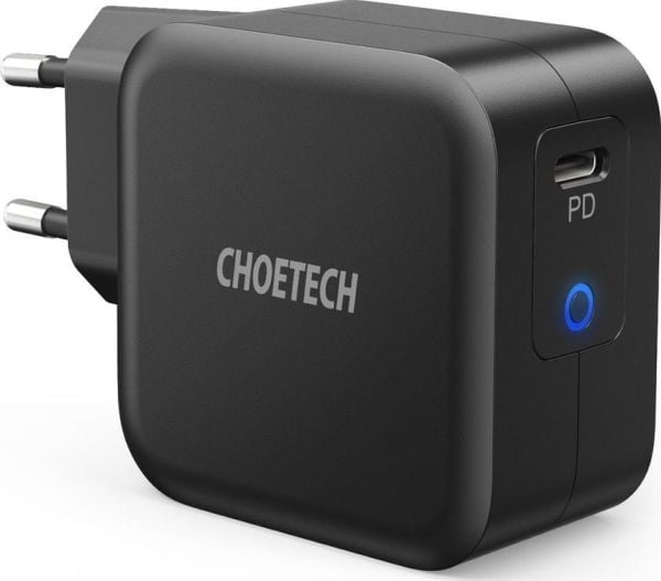 Choetech fast GaN USB Type C-lader 61W 3A Strømforsyning svart (Q6006)