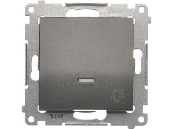 Kontakt-Simon Simon 54 Premium Bell -painike LED-taustavalolla (moduuli) 16AX, 250V~, ruuviliittimet antrasiitti DD1AL.01/48