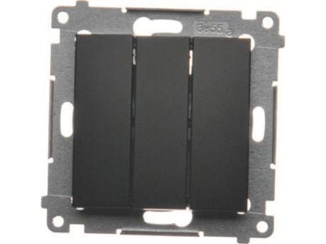 Kontakt-Simon Simon 54 Triple connector with LED illumination (module) 10AX 250V quick connectors black mat DW31L.01/49