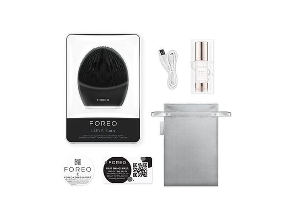 Foreo LUNA 3 Men, Sykkivä, Musta, Kaikille ihotyypeille, Akku, Sisäänrakennettu akku, Litiumioni (Li-Ion)