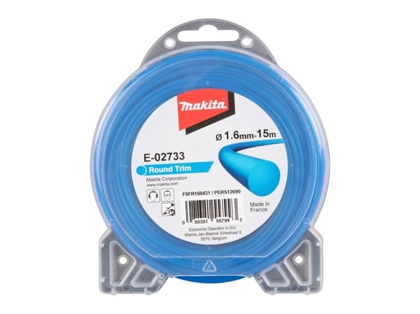 Makita - Mowing line - for grass - 1.6 mm - lengde: 15 m - for Makita DUR181RF, DUR181Z, UR3000