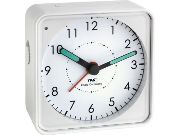 TFA-Dostmann 60.1510, Quartz vekkerklokke, Hvit, Gutt/Jente, Analog, Batteri, AAA