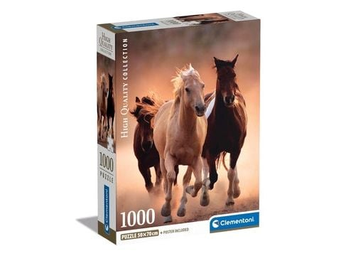 Clementoni CLE puslespill 1000 Compact Running Horses 39771