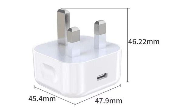 eSTUFF - Strømadapter - 20 watt - 3 A - Apple Fast Charge, PD 3.0, QC 3.0 (24 pin USB-C) - hvit - Storbritannia