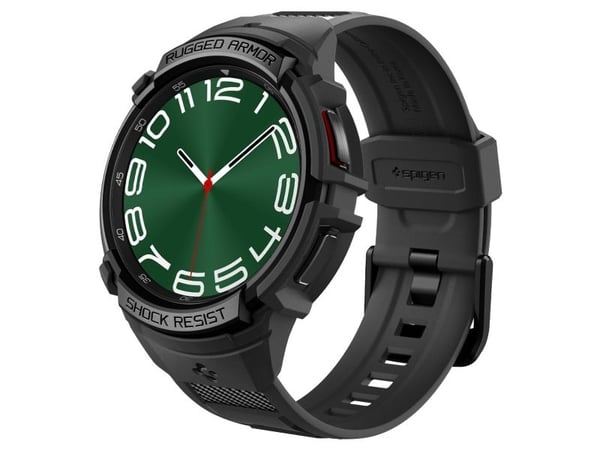 Spigen Rugged Armor Pro - Håndleddsbag for smartarmåndsur - robust - termoplast-polyuretan (TPU) - svart - for Samsung Galaxy Watch6