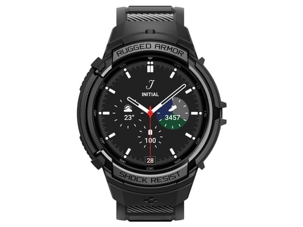 Spigen Rugged Armor Pro - Håndleddsbag for smartarmåndsur - robust - termoplast-polyuretan (TPU) - svart - for Samsung Galaxy Watch6