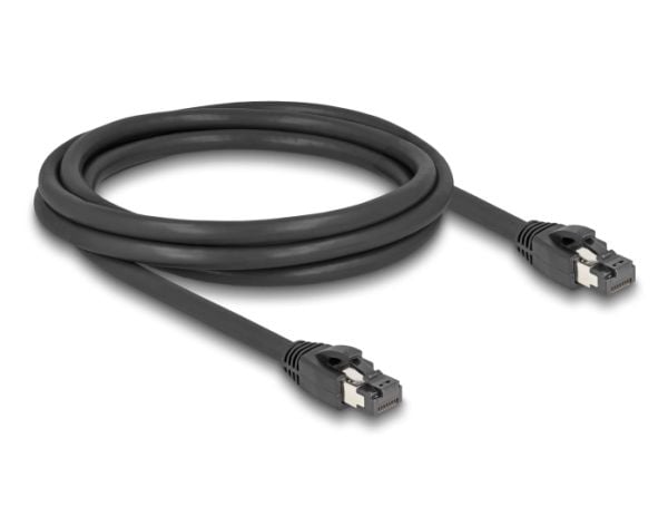 Delock - Nettverkskabel - RJ-45 (hann) til RJ-45 (hann) - 2 m - 7.5 mm - SFTP, PiMF - CAT 8.1 - halogenfri, uten hindringer, up to 40 Gbps data tra...
