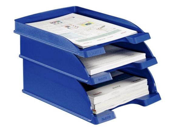 Leitz Plus Jumbo lomakelaatikko, Muovi, Sininen, A4, Kirjekuori, Kirjain, Note, Paperi, 242 x 330 x 95 mm, 255 x 357 x 103 mm