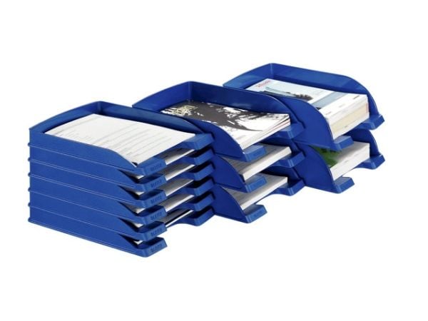 Leitz Plus Jumbo lomakelaatikko, Muovi, Sininen, A4, Kirjekuori, Kirjain, Note, Paperi, 242 x 330 x 95 mm, 255 x 357 x 103 mm