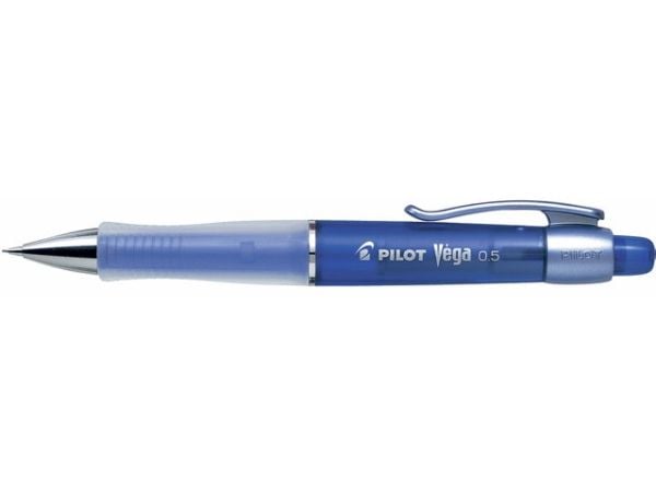 Stiftpenna, Pilot Vega, 0,5 mm, transparent, blå, 12 st/förpackning