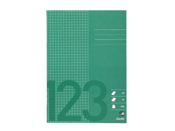 Regnehæfte Bantex, A5, kvadreret 5 x 5 mm, græsgrøn, 25 stk.