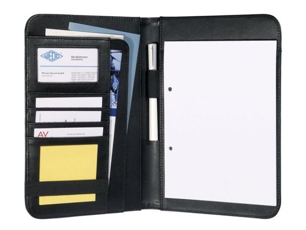 Konferansemappe Wedo A5 svart skinnlook uten blokk