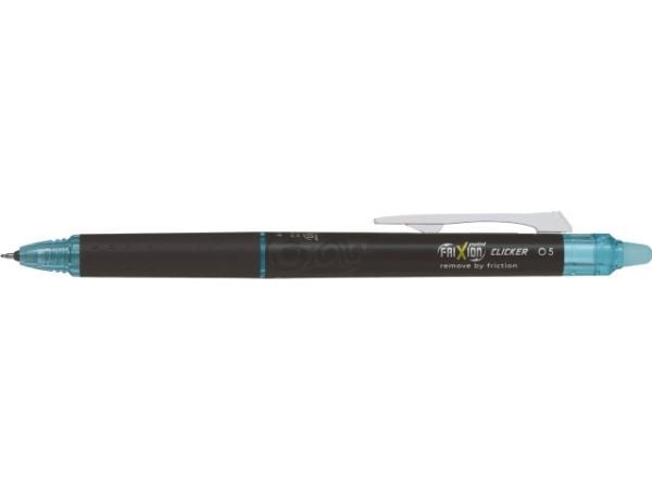 Pilot FriXion Point Clicker, Sisäänvedettävä geelikynä, Vaaleansininen, Musta, Sininen, Hienojakoinen, 0,25 mm, 0,5 mm