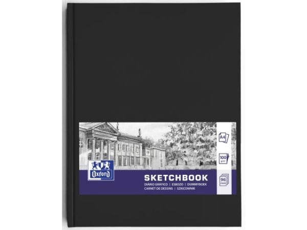 Oxford 400152623, Monokromatisk, Svart, A4, 48 ark, 100 g/m², Innbundet (hardcover)