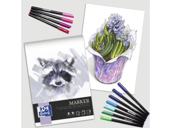 Oxford 400166105, Monokromatisk, Hvit, A3, 15 ark, 180 g/m², Mykt omslag