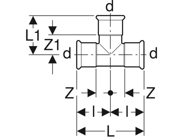 Geberit Mapress koppar tee 18mm (61003)