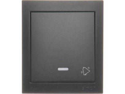 Kontakt-Simon Aquaclick ringklockknapp med belysning 10 AX 250 V svart ACD1L/49