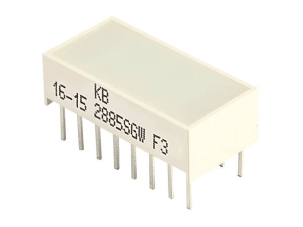 Kingbright KB-2885SGW LED stolpediagram 8x grønn