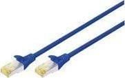 DIGITUS - Koblingskabel - RJ-45 (hann) til RJ-45 (hann) - 25 cm - SFTP - CAT 6a - halogenfri, formstøpt, uten hindringer - blå (en pakke 10)