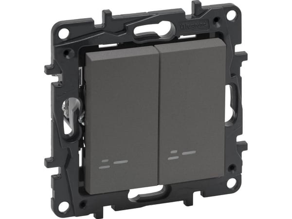 Legrand Niloe askelkytkin 863418 kaksinkertainen valaistu teräs