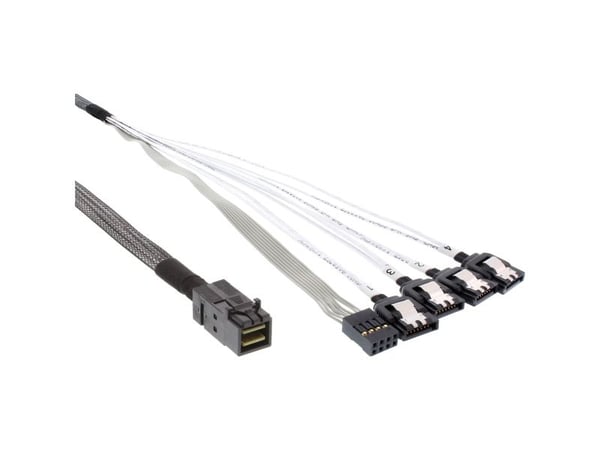 InLine 27630B, 1 m, SATA, 4 x SATA, Sort, 50 g, 15 x 1000 x 14 mm