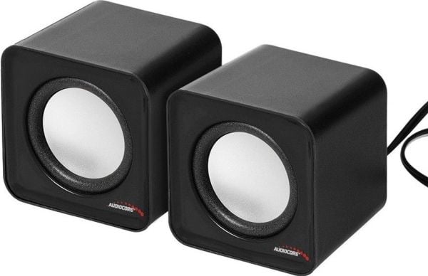 Audiocore AC870 B, 2-suuntainen, 2.0 kanavaa, Langallinen, 3 W, 200 - 20000 Hz, Musta, Harmaa
