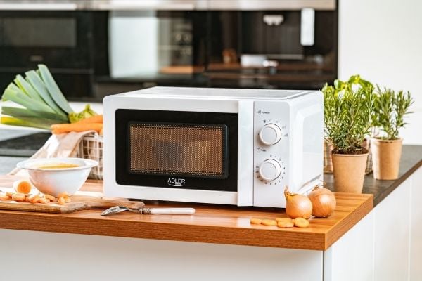Adler AD 6205, Benkeplate, Solo mikrobølge ovn, 20 l, 700 W, Rotasjon, Hvit