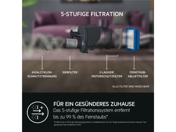 AEG AS52AB18UG, Pussiton, Harmaa, Muovi, Kuiva, 79 dB, 90 m²